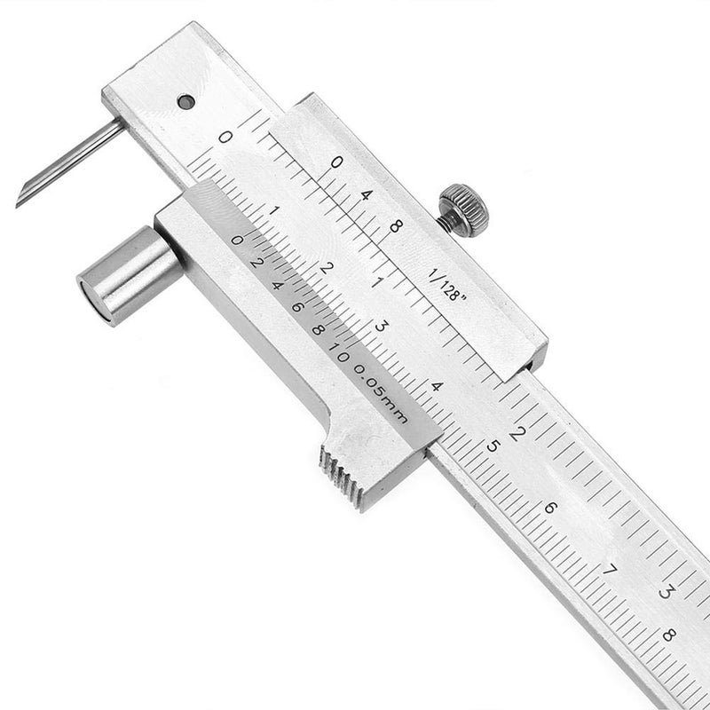 Kodrily 200mm Vernie Scribing Caliper, 8in Stainless Sheet Metal Scribe Tool, ±0.05mm Accuracy Parallel Cross Caliper Gauges, Metal Marking Tool with PU Leather Bag for Industry Marking - Image 1